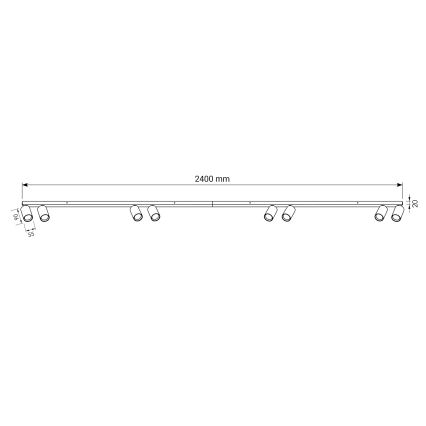 BRILAGI - Luminaire à spots SELE LONG 8xGU10/30W/230V noir