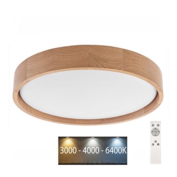 Brilagi - Luminaire de plafond dimmable MANAROLA LED/24W/230V Ø 42 cm 3000-6500K chêne + télécommande