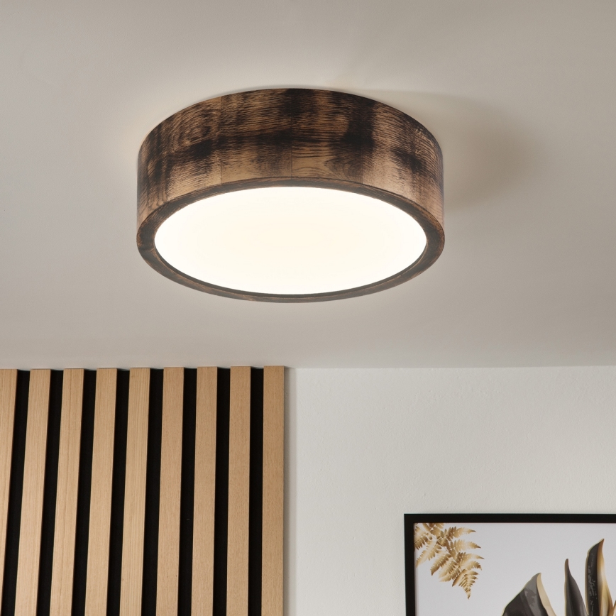 Brilagi - Luminaire de plafond LED CARVALHO SMOKEY LED/20W/230V chêne Ø 27,5 cm