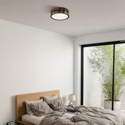 Brilagi - Luminaire de plafond LED CARVALHO SMOKEY LED/20W/230V chêne Ø 27,5 cm