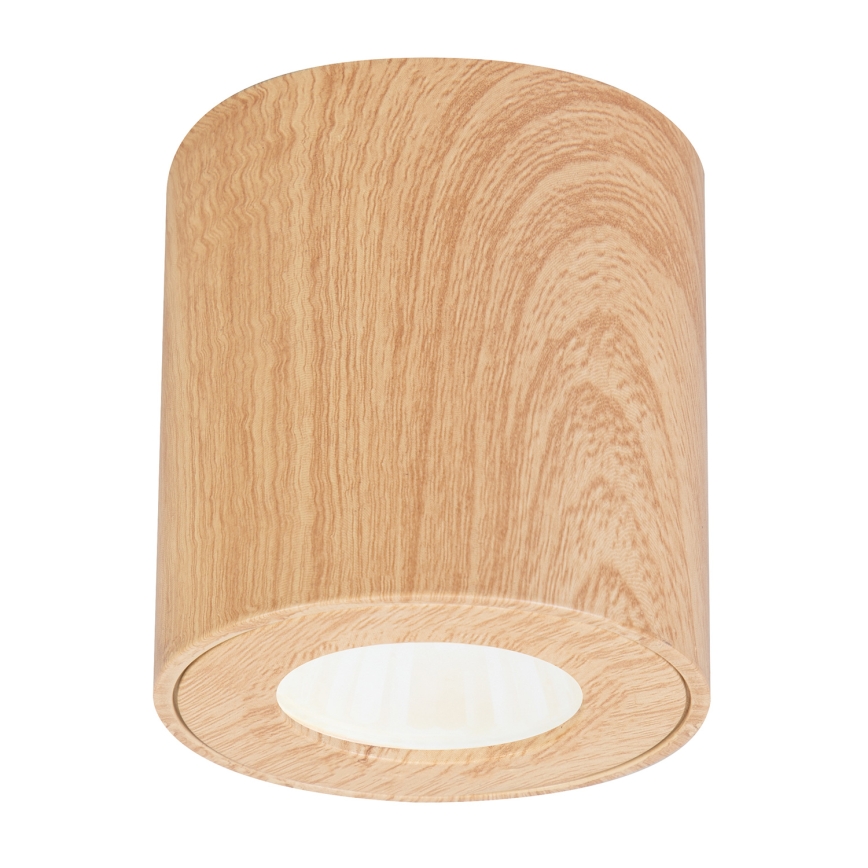 Brilagi - Luminaire LED RGBW dimmable pour salle de bains MIA 1xGU10/4,8W/230V 3000K 84x80 mm décor chêne IP44 + télécommande