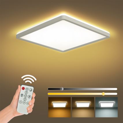 Brilagi - Plafonnier LED dimmable ULTRA SLIM LED/18W/230V 2700-6500K 30x30 cm blanc + télécommande