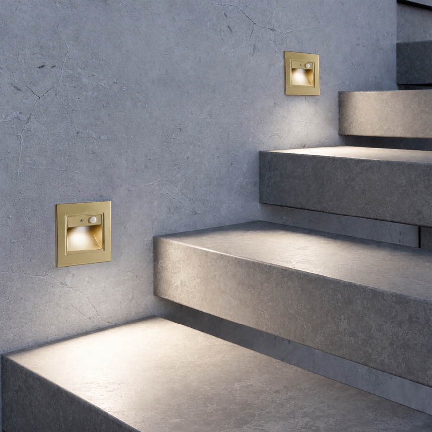 Brilagi - luminaire d'escalier LED avec capteur STEP LIGHT LED/1,5W/230V IP44 doré