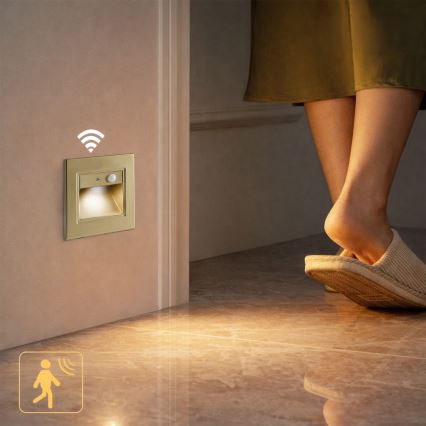 Brilagi - luminaire d'escalier LED avec capteur STEP LIGHT LED/1,5W/230V IP44 doré