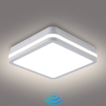 Brilagi - Luminaire d'extérieur à LED avec détecteur BENE LED/24W/230V 26x26 cm blanc IP54