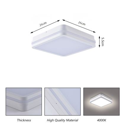 Brilagi - Luminaire d'extérieur LED BENE LED/24W/230V 26x26 cm blanc IP54