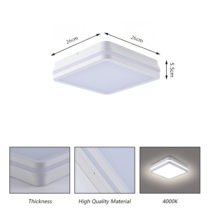 Brilagi - Luminaire d'extérieur LED BENE LED/24W/230V 26x26 cm blanc IP54