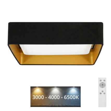 Brilagi - Plafonnier LED dimmable VELVET SQUARE LED/24W/230V 43x43 cm 3000/4000/6500K + télécommande noir