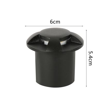 Brilagi - Luminaire encastré au sol extérieur GROUNDRAY LED/1W/230V noir IP67