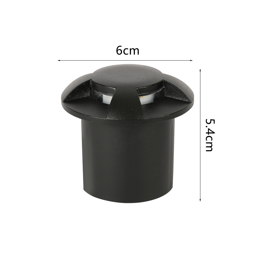 Brilagi - Luminaire encastré au sol extérieur GROUNDRAY LED/1W/230V noir IP67