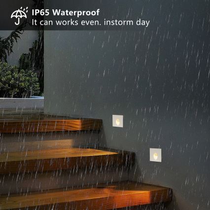 Brilagi - Luminaire encastré d'extérieur STAIRDOT LED/2W/230V blanc IP65 carré