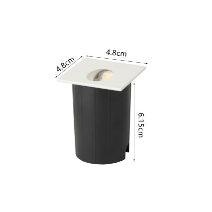 Brilagi - Luminaire encastré d'extérieur STAIRDOT LED/2W/230V blanc IP65 carré