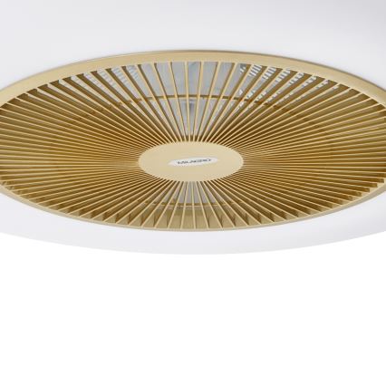 Brilagi - Luminaire LED à intensité variable avec ventilateur AURA LED/38W/230V 3000-6000K doré + télécommande