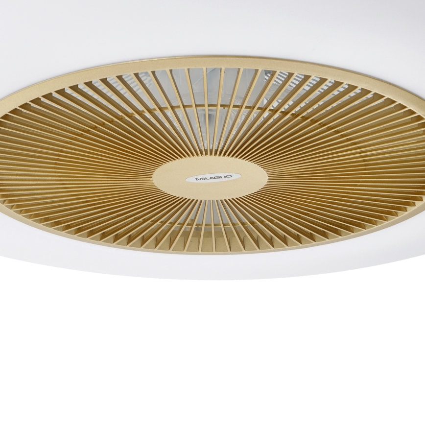 Brilagi - Luminaire LED à intensité variable avec ventilateur AURA LED/38W/230V 3000-6000K doré + télécommande