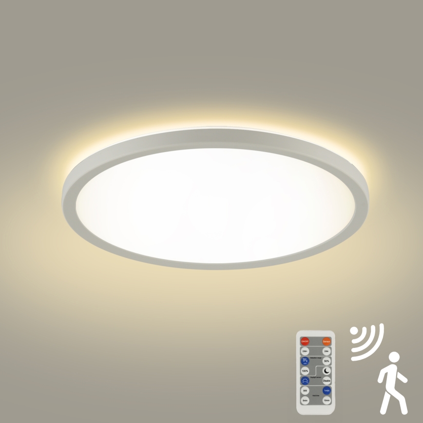 Brilagi - Luminaire LED dimmable avec capteur de mouvement et crépuscule ULTRA SLIM LED/24W/230V Ø 42 cm + télécommande
