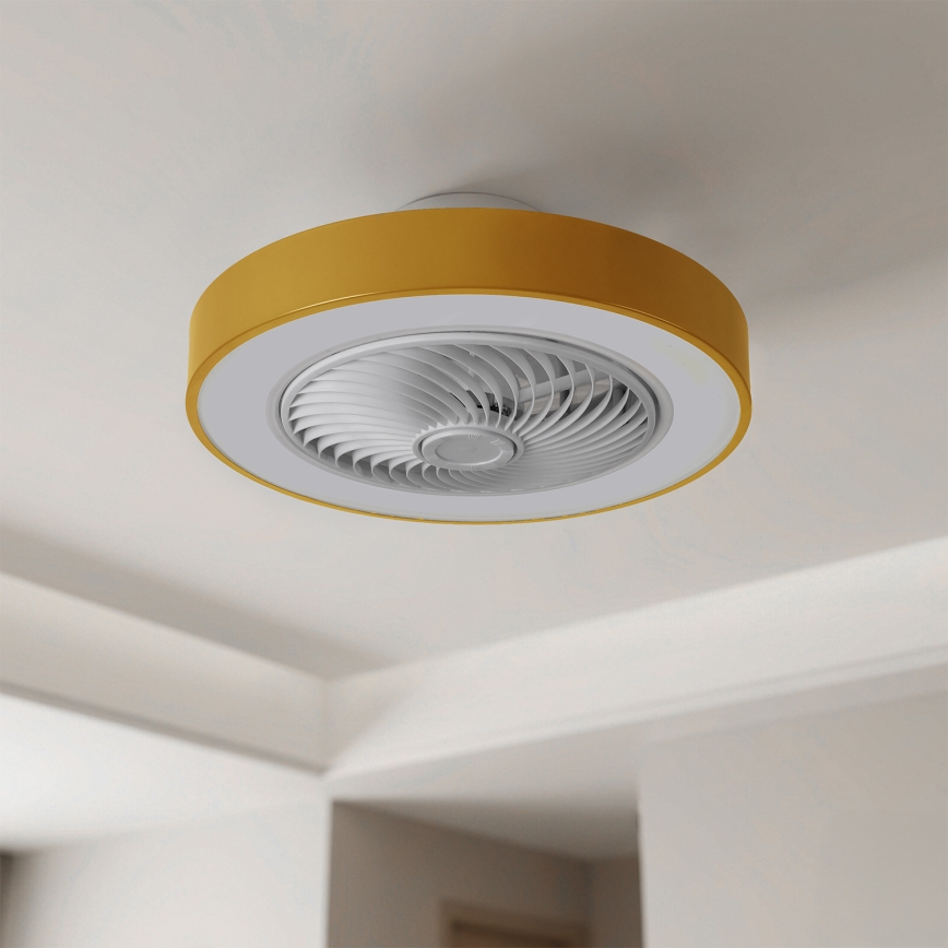 Brilagi - Plafonnier LED dimmable avec ventilateur LED/38W/230V 3000-6500K Ø 50 cm doré + télécommande