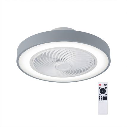 Brilagi - Plafonnier LED dimmable avec ventilateur LED/38W/230V 3000-6500K Ø 50 cm gris + télécommande