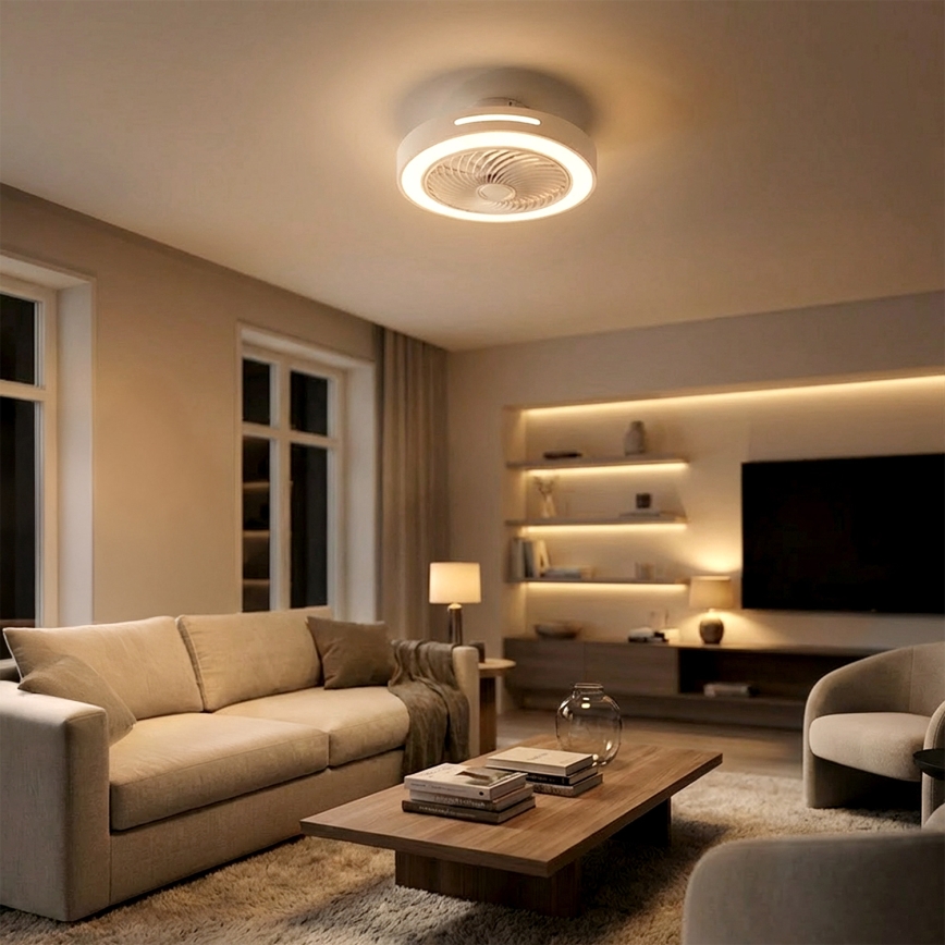Brilagi - Plafonnier LED dimmable avec ventilateur LED/38W/230V 3000-6500K Ø 46 cm blanc + télécommande
