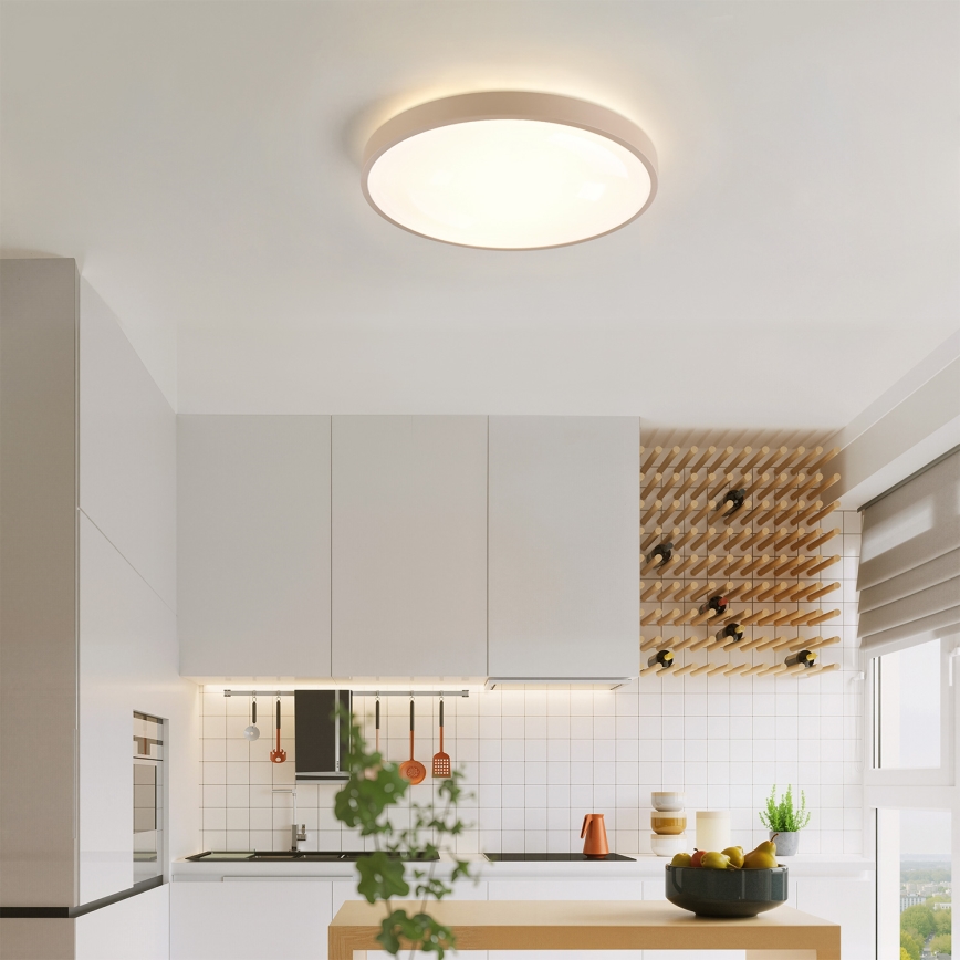 Brilagi - Plafonnier LED dimmable GLASS POOL DOUBLE LED/48W/230V 3000-6000K 40 cm beige + télécommande