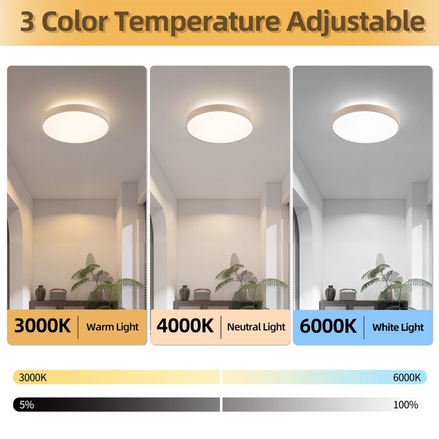 Brilagi - Plafonnier LED dimmable GLASS POOL DOUBLE LED/48W/230V 3000-6000K 40 cm beige + télécommande