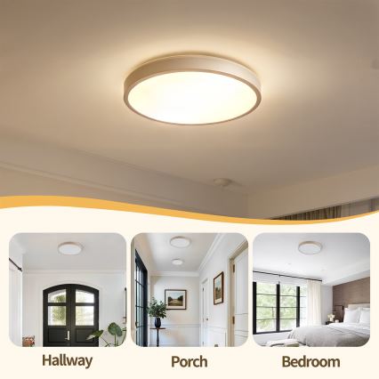 Brilagi - Plafonnier LED dimmable GLASS POOL DOUBLE LED/48W/230V 3000-6000K 40 cm beige + télécommande