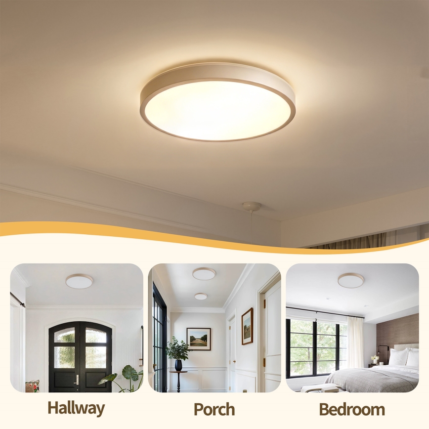 Brilagi - Plafonnier LED dimmable GLASS POOL DOUBLE LED/48W/230V 3000-6000K 40 cm beige + télécommande
