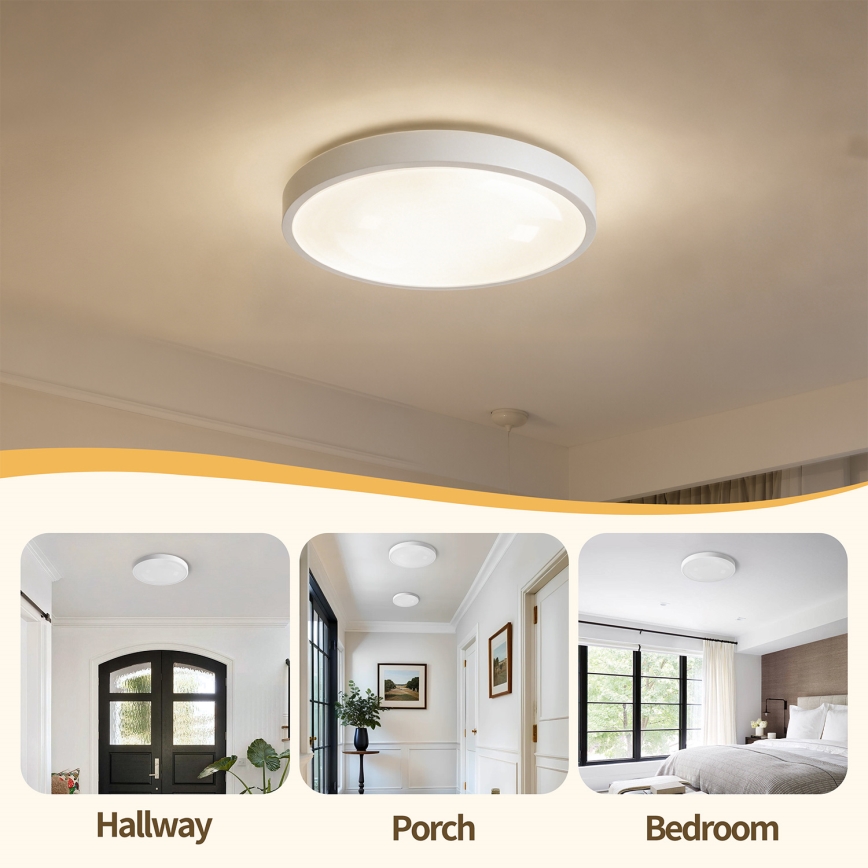 Brilagi - Plafonnier LED dimmable GLASS POOL DOUBLE LED/48W/230V 3000-6000K 40 cm blanc + télécommande