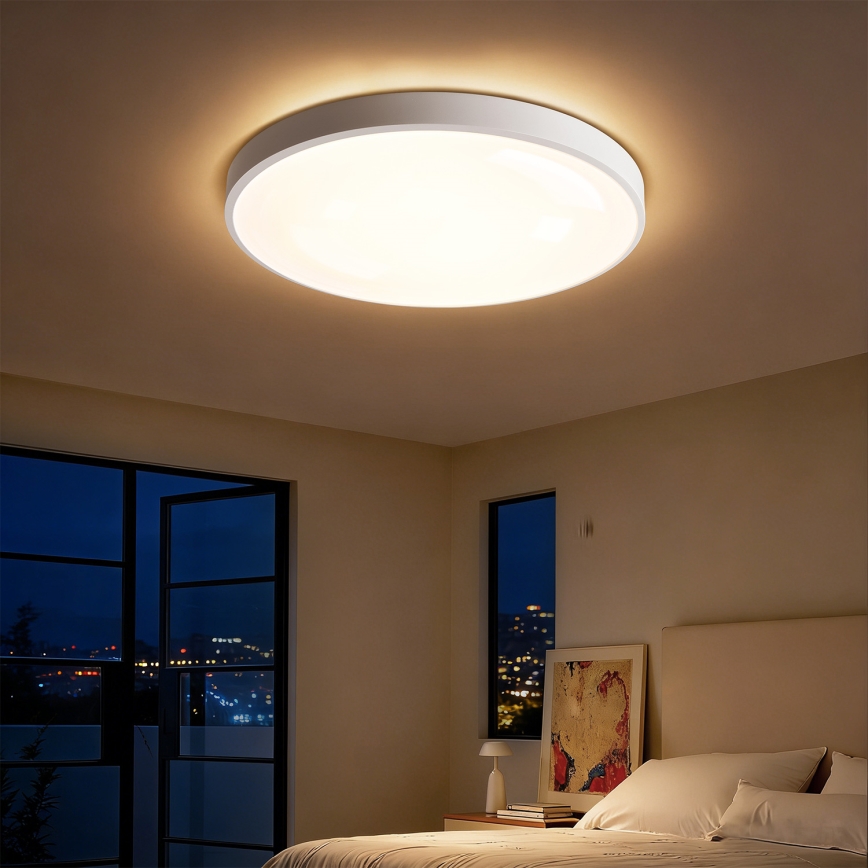 Brilagi - Plafonnier LED dimmable GLASS POOL DOUBLE LED/60W/230V 3000-6000K 50 cm blanc + télécommande