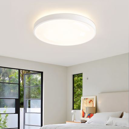 Brilagi - Plafonnier LED dimmable GLASS POOL DOUBLE LED/60W/230V 3000-6000K 50 cm blanc + télécommande