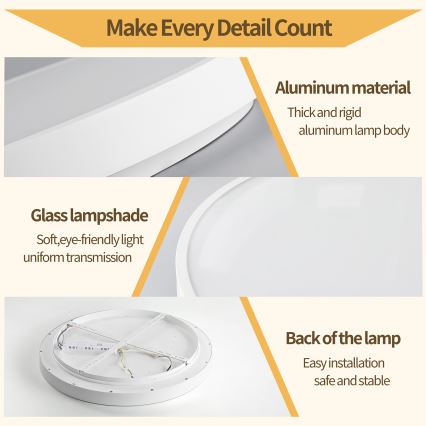 Brilagi - Plafonnier LED dimmable GLASS POOL DOUBLE LED/60W/230V 3000-6000K 50 cm blanc + télécommande