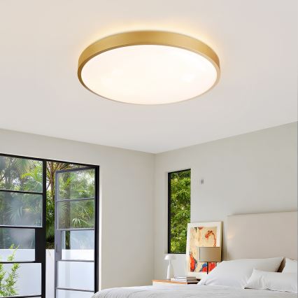 Brilagi - Plafonnier LED dimmable GLASS POOL DOUBLE LED/60W/230V 3000-6000K 50 cm doré + télécommande