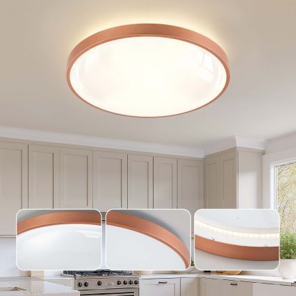 BRILAGI - Plafonnier LED dimmable GLASS POOL DOUBLE LED/80W/230V Ø 60 cm cuivré + télécommande