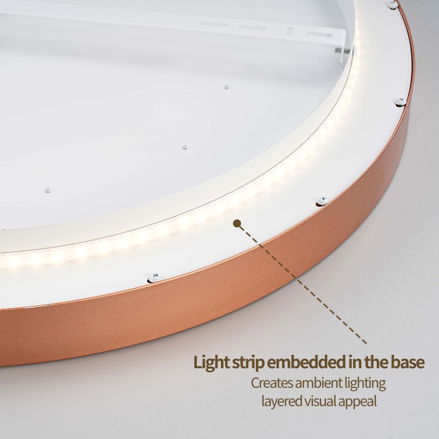 BRILAGI - Plafonnier LED dimmable GLASS POOL DOUBLE LED/80W/230V Ø 60 cm cuivré + télécommande