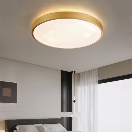 Brilagi - Plafonnier LED dimmable GLASS POOL DOUBLE LED/80W/230V 3000-6000K 60 cm doré + télécommande