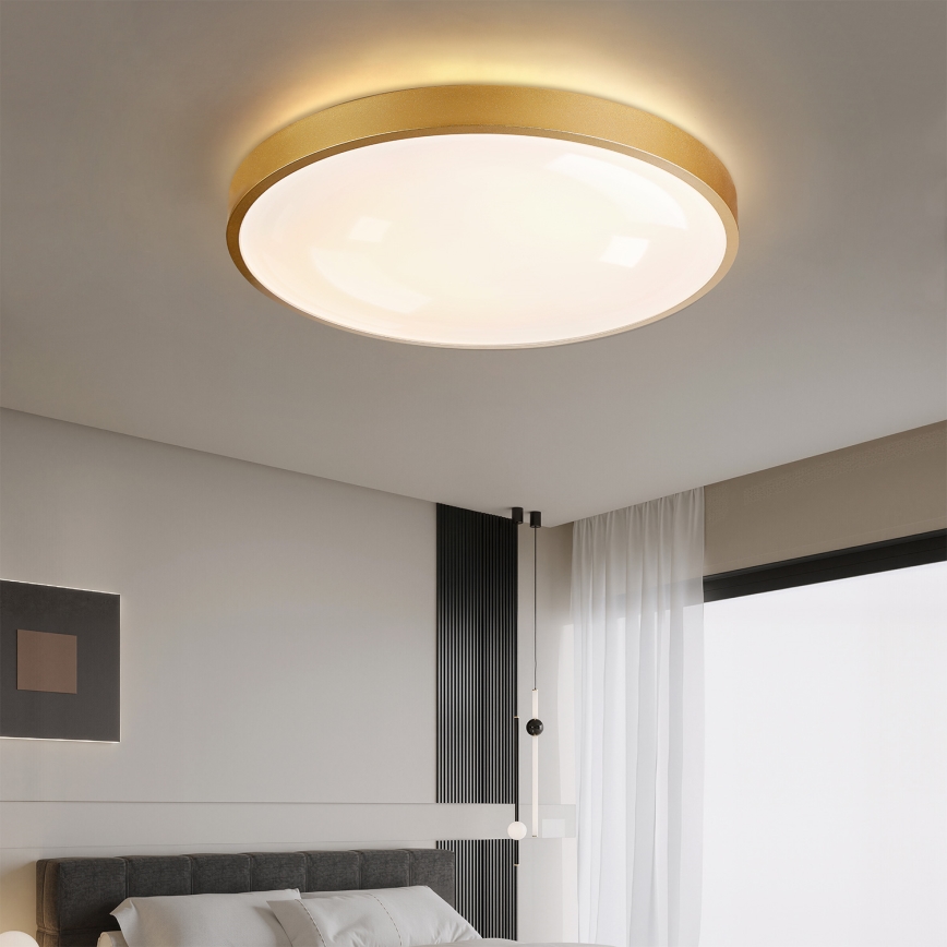 Brilagi - Plafonnier LED dimmable GLASS POOL DOUBLE LED/80W/230V 3000-6000K 60 cm doré + télécommande