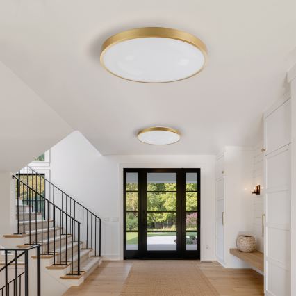 Brilagi - Plafonnier LED dimmable GLASS POOL DOUBLE LED/80W/230V 3000-6000K 60 cm doré + télécommande