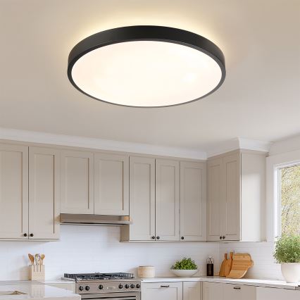 Brilagi - Plafonnier LED dimmable GLASS POOL DOUBLE LED/80W/230V 3000-6000K 60 cm noir + télécommande