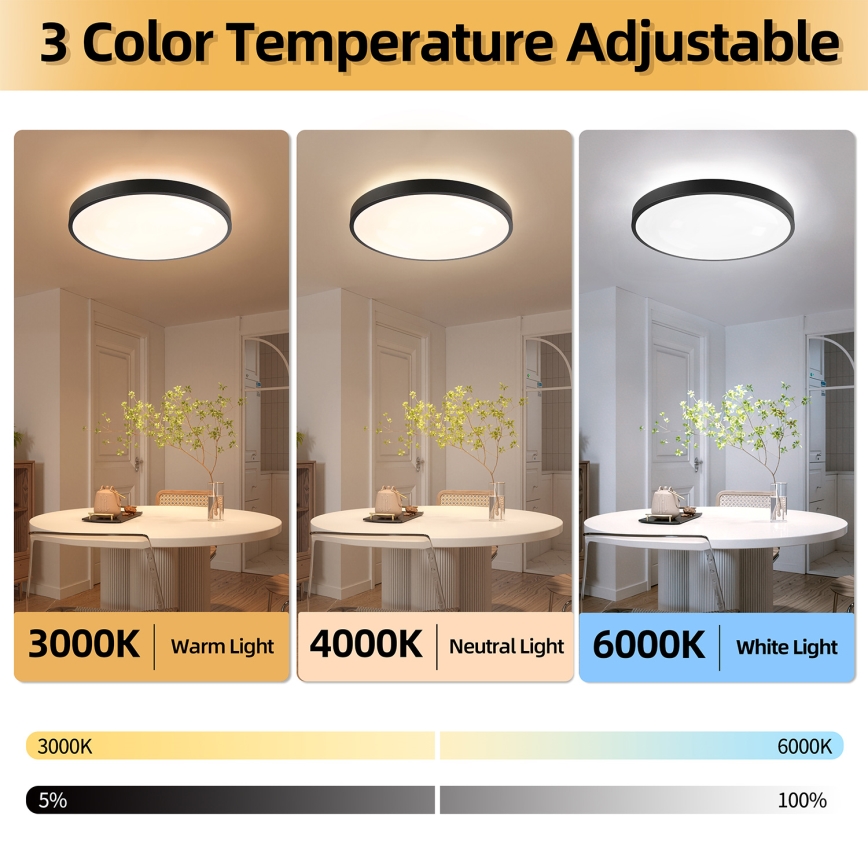 Brilagi - Plafonnier LED dimmable GLASS POOL DOUBLE LED/80W/230V 3000-6000K 60 cm noir + télécommande