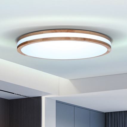 Brilagi - Plafonnier LED dimmable MOLINA LED/60W/230V 3000–6500K chêne Ø 58 cm + télécommande