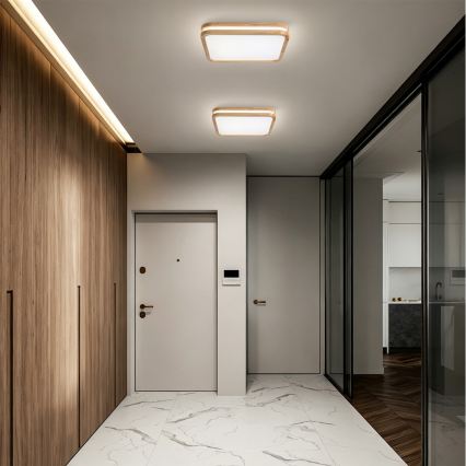 Brilagi - Plafonnier LED dimmable MOLINA SQUARE LED/48W/230V 3000-6000K chêne 40x40 cm + télécommande