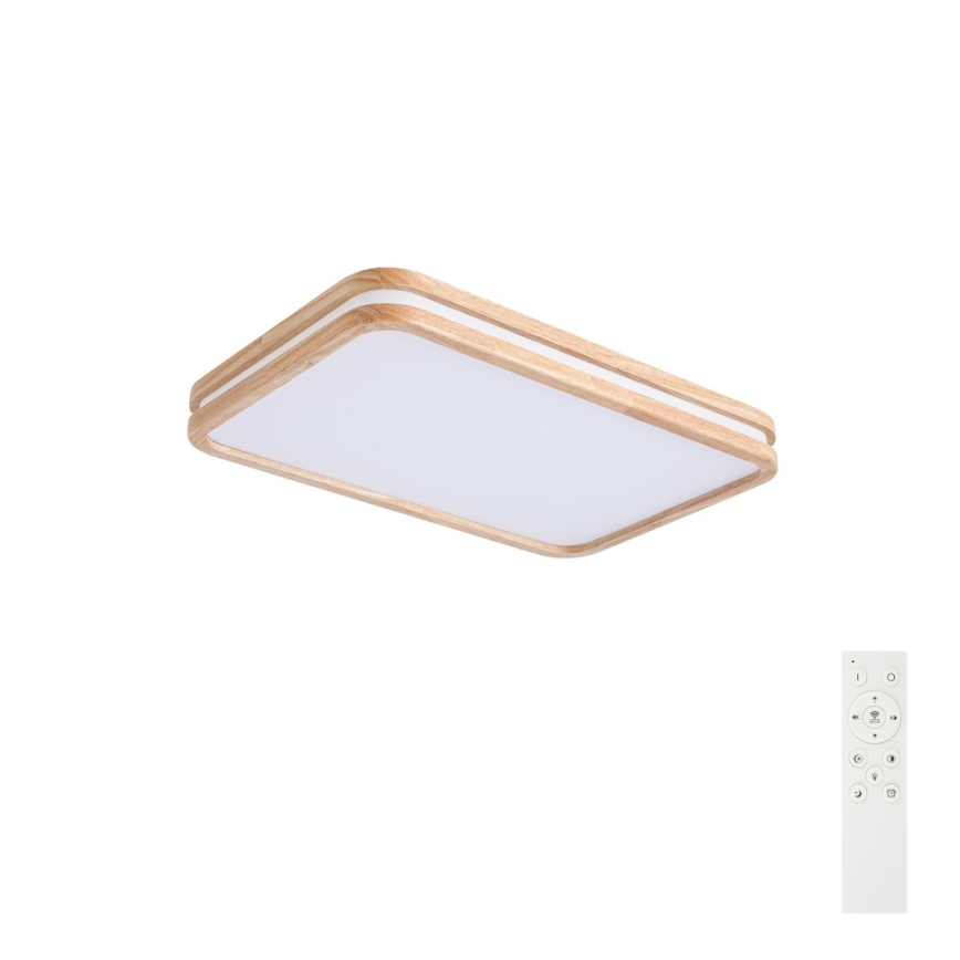 Brilagi - Plafonnier LED dimmable MOLINA SQUARE LED/54W/230V 3000-6000K chêne 60x40 cm + télécommande
