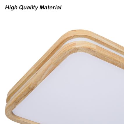Brilagi - Plafonnier LED dimmable MOLINA SQUARE LED/54W/230V 3000-6000K chêne 60x40 cm + télécommande