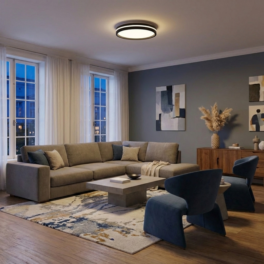 Brilagi - Plafonnier LED dimmable NAOMI LED/48W/230V 3000-6500K Ø 39 cm noir + télécommande