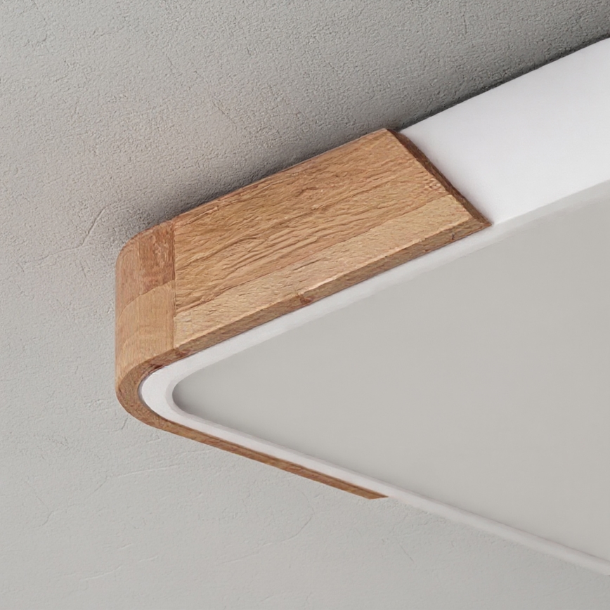 Brilagi - Plafonnier LED dimmable PILANA LED/60W/230V 3000-6500K chêne/blanc 56x56 cm + télécommande