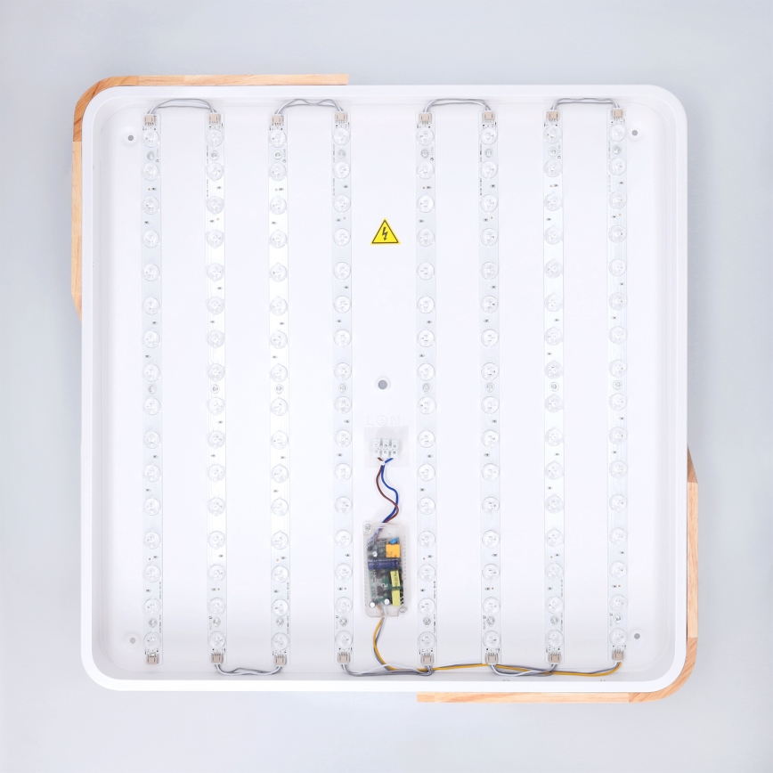 Brilagi - Plafonnier LED dimmable PILANA LED/60W/230V 3000-6500K chêne/blanc 56x56 cm + télécommande