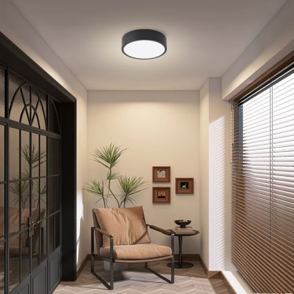 Brilagi - Plafonnier LED dimmable POOL LED/18W/230V 3000-6000K 20 cm noir + télécommande