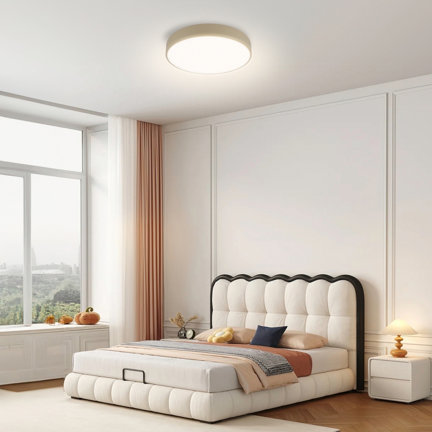 Brilagi - Plafonnier LED dimmable POOL LED/36W/230V 3000-6000K diamètre 30 cm beige + télécommande
