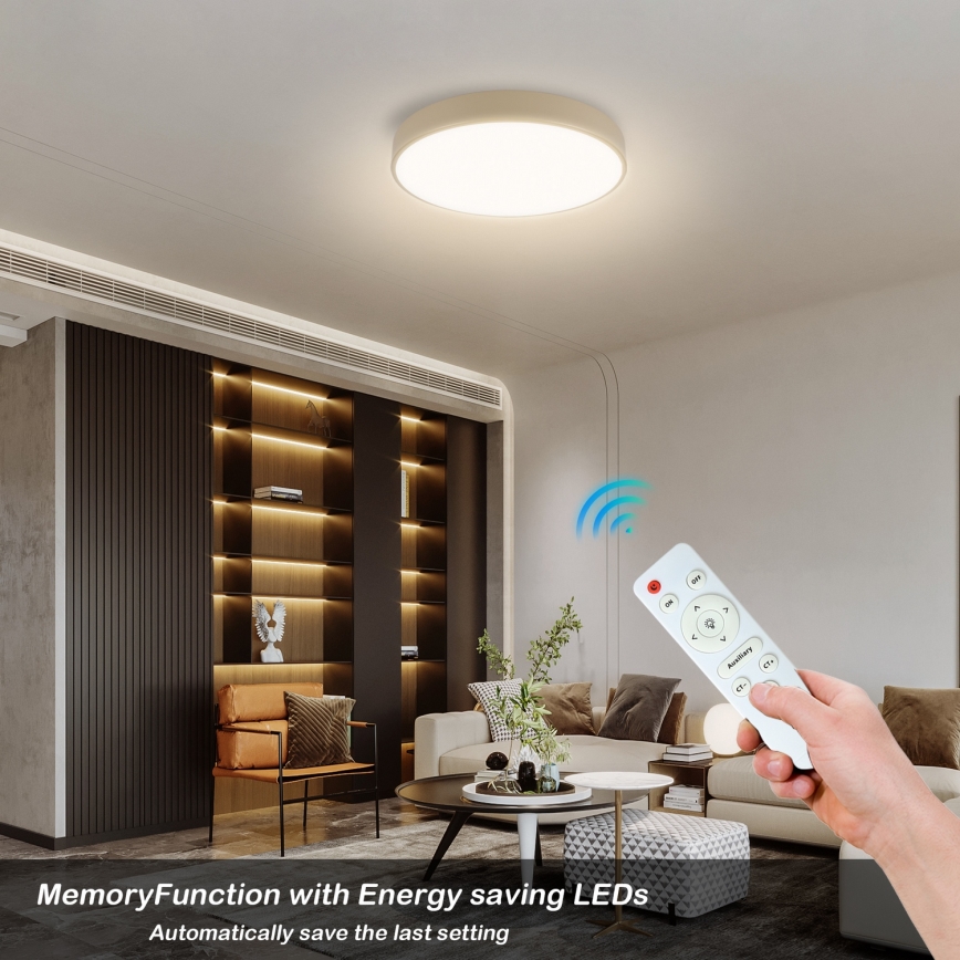 Brilagi - Plafonnier LED dimmable POOL LED/48W/230V 3000–6000K Ø 40 cm beige + télécommande