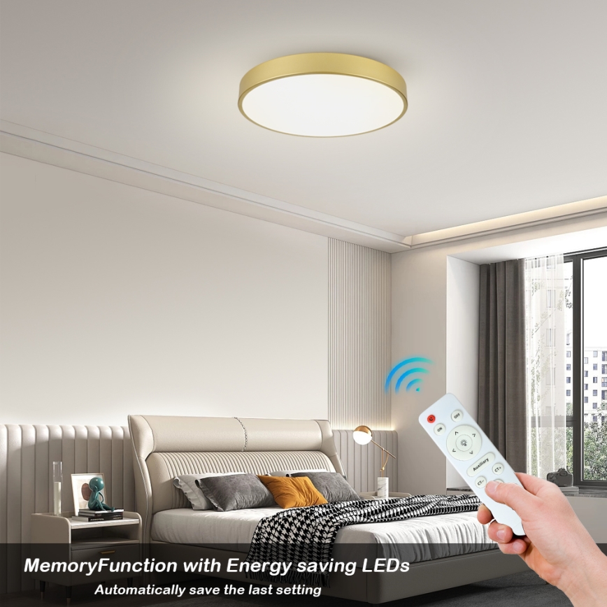 Brilagi - Plafonnier LED dimmable POOL LED/60W/230V 3000-6000K Ø 60 cm doré + télécommande
