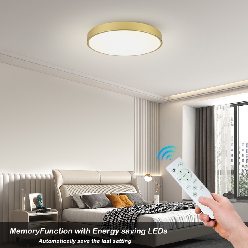 Brilagi - Plafonnier LED dimmable POOL SMART LED/100W/230V 3000-6000K 80 cm doré Wi-Fi Tuya + télécommande